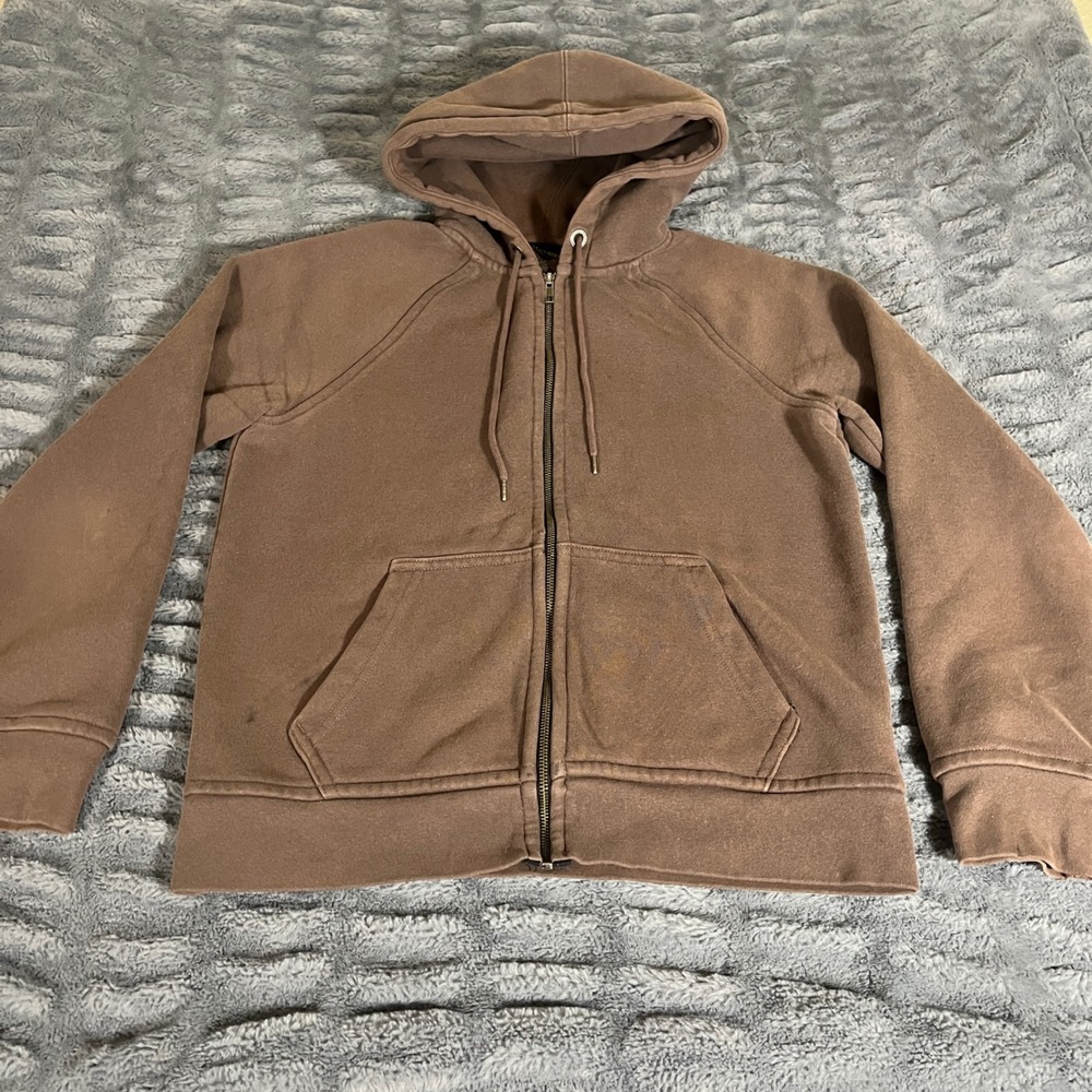 Flint and Tinder Mens 10-Year Full Zip Hoodie Brown‎ Made in USA Size M AP679